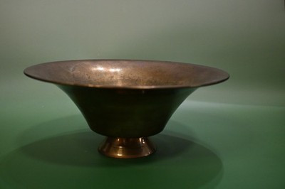 Vintage Solid Brass Pedestal Bowl | Mid-Century Modern Footed Dish | Patina | eBay US