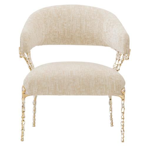 Caracole Glimmer Of Hope Textured Neutral Performance Barrel Arm Chair | Kathy Kuo Home