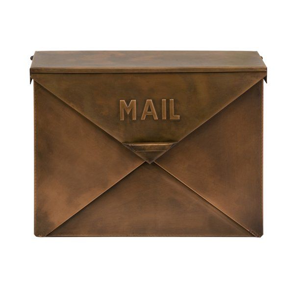 Envelope Shaped Wall Mount Metal Mail Box, Copper - Walmart.com | Walmart (US)