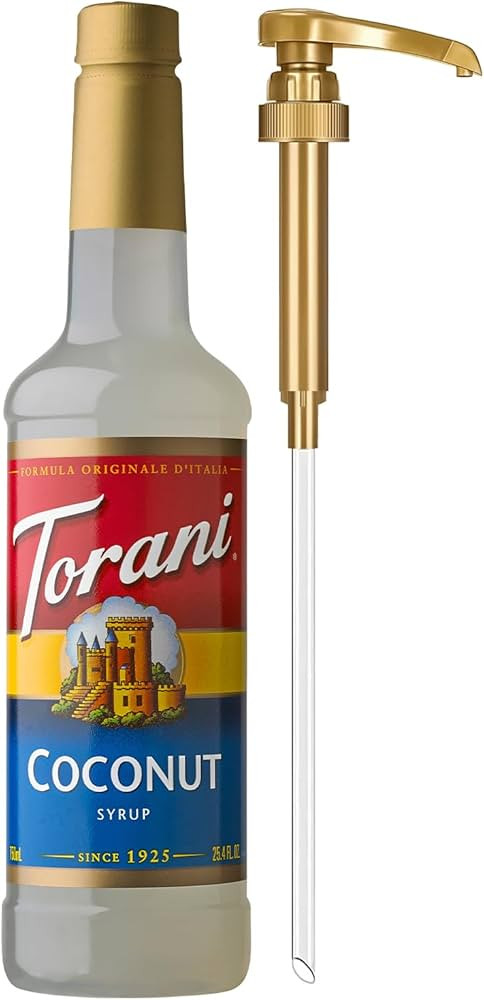 Torani Coconut Syrup for Drinks, Flavoring for Coffee and Cocktails, Pump Included, 25.4 Oz | Amazon (US)