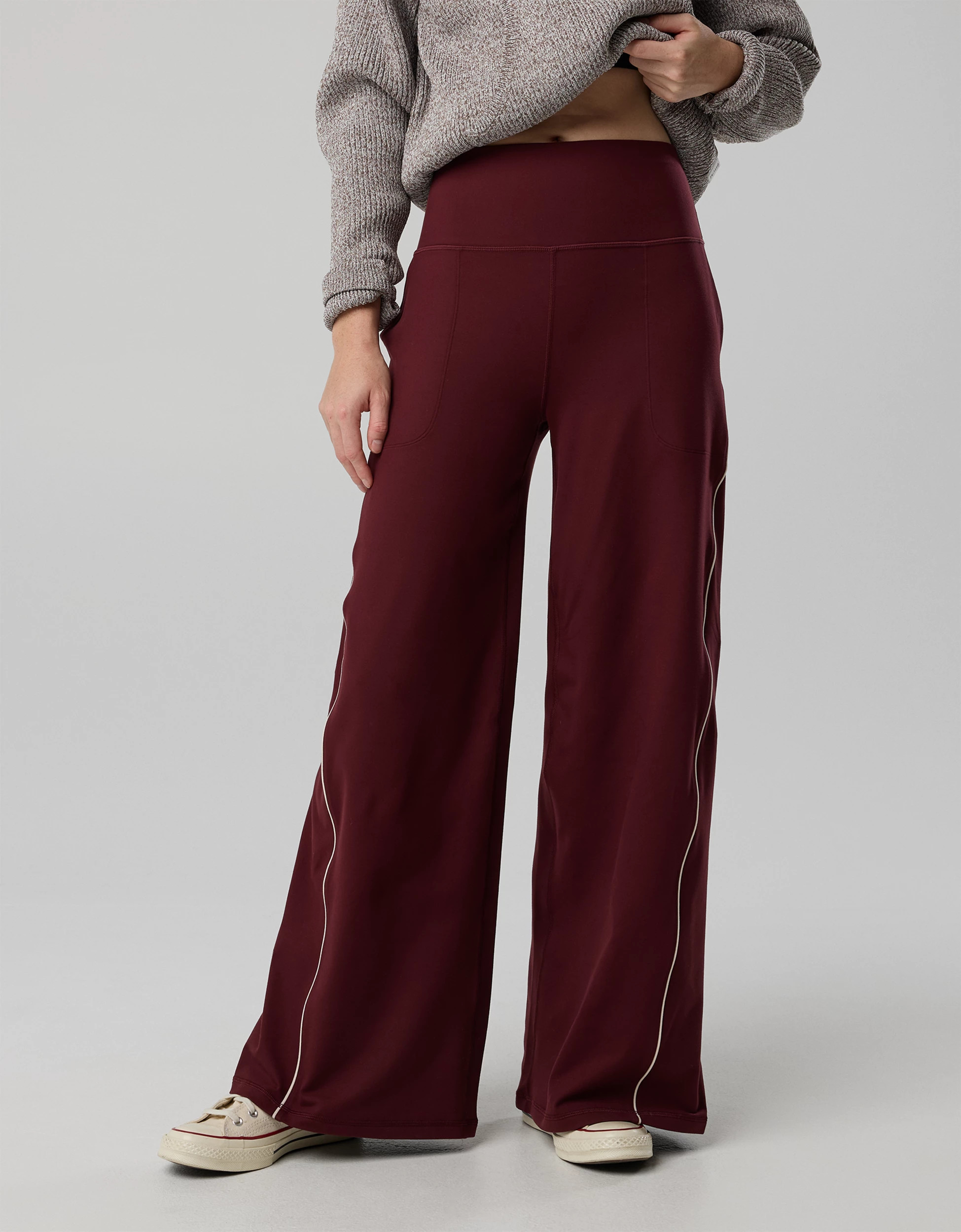 OFFLINE By Aerie The Hugger Piping Wide Leg Pant | American Eagle Outfitters (US & CA)