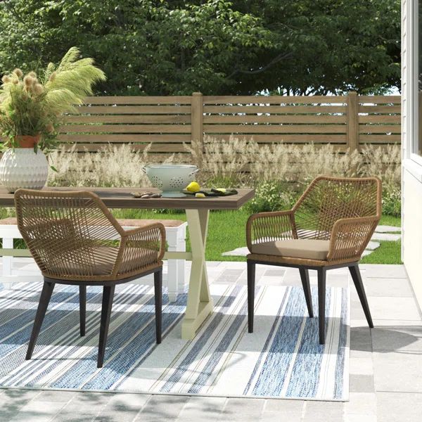 Faygrove Outdoor Dining Armchair with Cushion | Wayfair North America