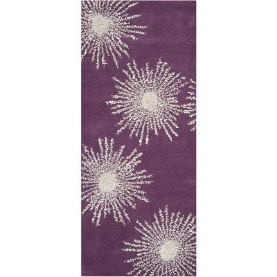 Soho SOH712 Hand Tufted Indoor Runner Rug - Purple/Ivory - 2'6"x8' - Safavieh | Target