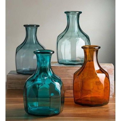 VivaTerra Zeta Geometric Recycled Glass Vase | Target