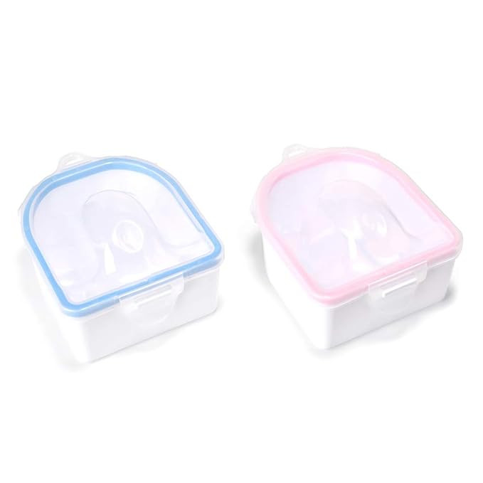 Rolabling 2 PCS Soaking Soak Bowl Nail Art Polish Remove Wash Soaker Tray Manicure Spa Tool | Amazon (US)
