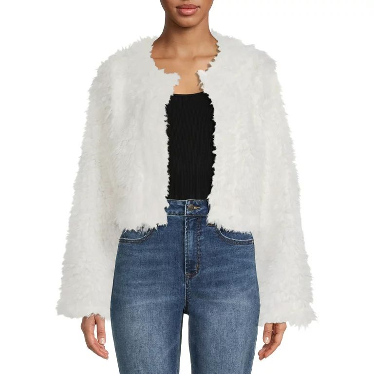 Madden NYC Women's Cropped Faux Fur Jacket | Walmart (US)