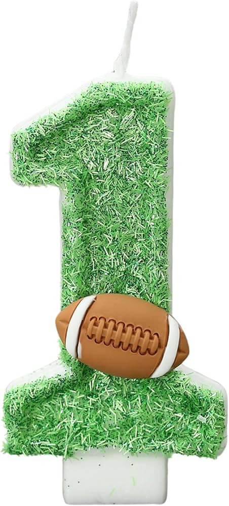 Football Birthday Number Candles for Cake Green Number 1 Candle 1st Football Cake Topper Cupcake ... | Amazon (US)