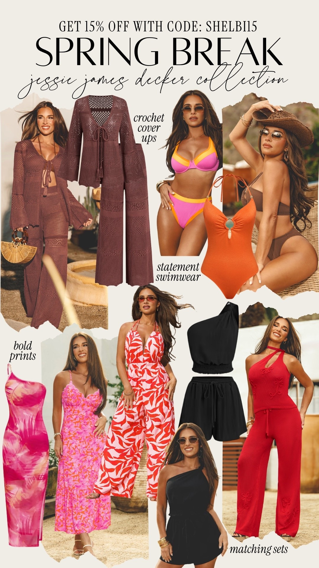 Spring break ready with the new Jessie James Decker collection from Cupshe! Use code SHELBI15 for 15% off the entire Jessie James x Cupshe collection. I sized up to a M in all to fit the bump. @cupshe #CupshePartner


#LTKTravel #LTKSwim #LTKSaleAlert