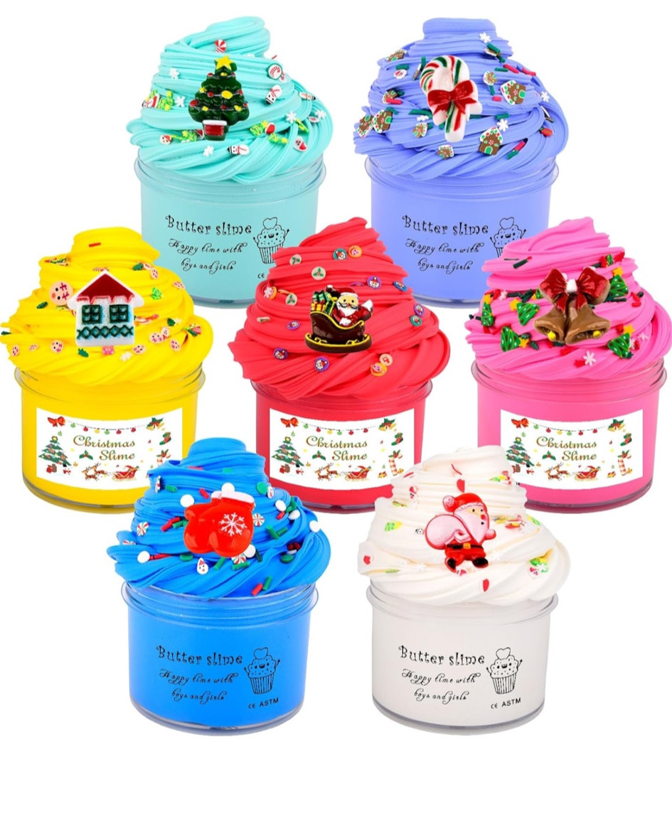 7 Packs Christmas Butter Slime Kit,There are Many Lovely Christmas Charms,Non Sticky,Super Soft Sludge Toy,Birthday Gifts for Kids,DIY Butter Slime Party Favor for Girls & Boys stocking stuffer

#LTKGiftGuide #LTKKids