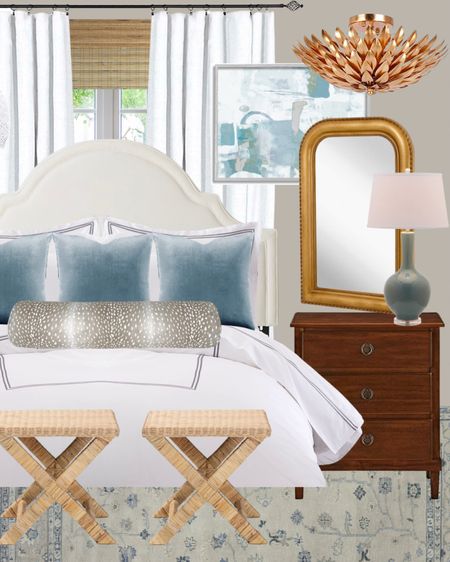 Light and airy bedroom inspiration ✨ love these gold accents!

Bedroom, primary bedroom, guest room, bright bedroom, modern bedroom, traditional bedroom, neutral bedroom, budget friendly bedroom, abstract art, gold mirror, woven ottoman, bamboo shades, nightstand, upholstered headboard 

#LTKstyletip #LTKunder100 #LTKhome