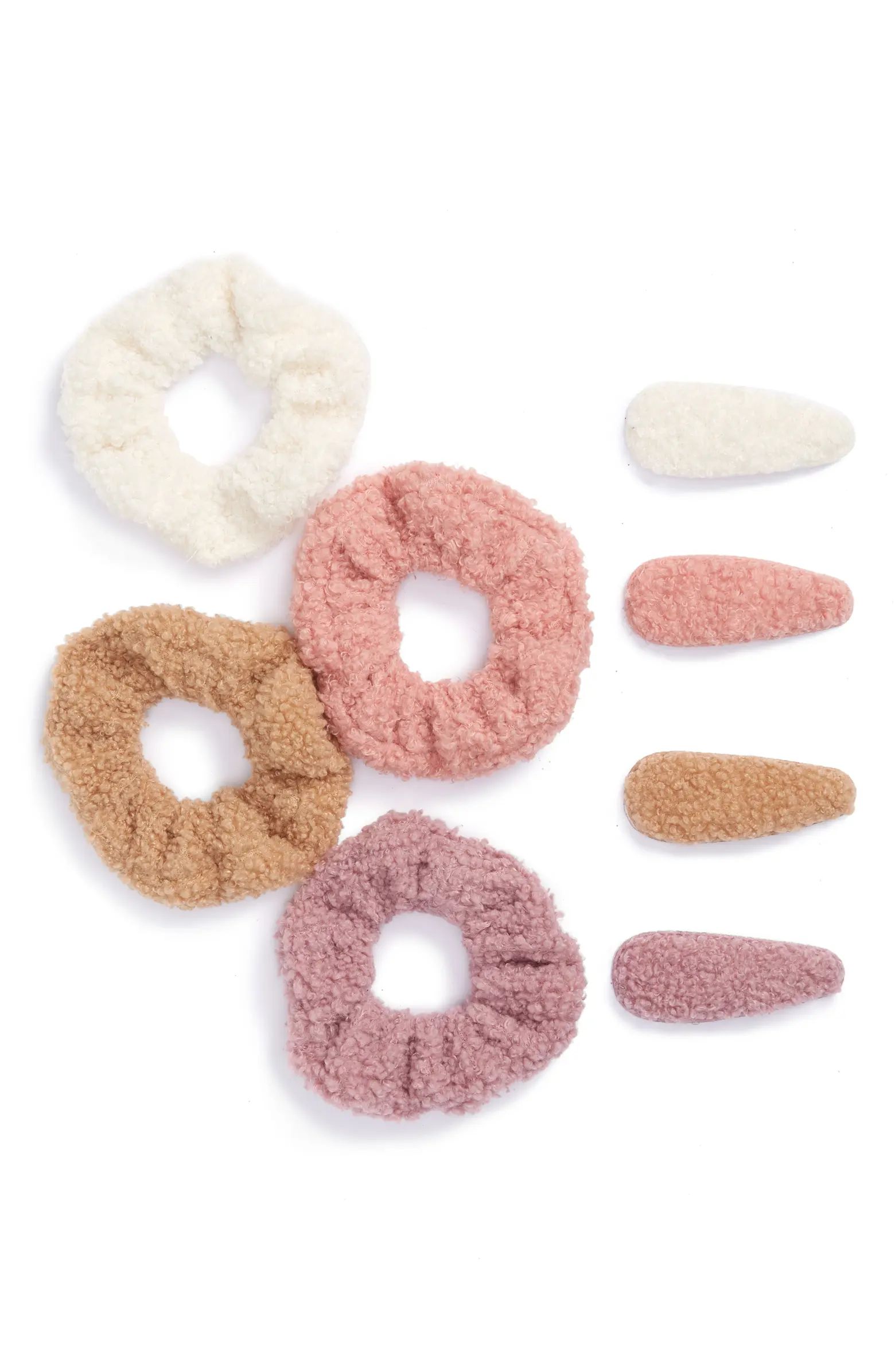 Capelli New York Kids' 8-Piece Fleece Scrunchie & Hair Clip Set | Nordstrom | Nordstrom