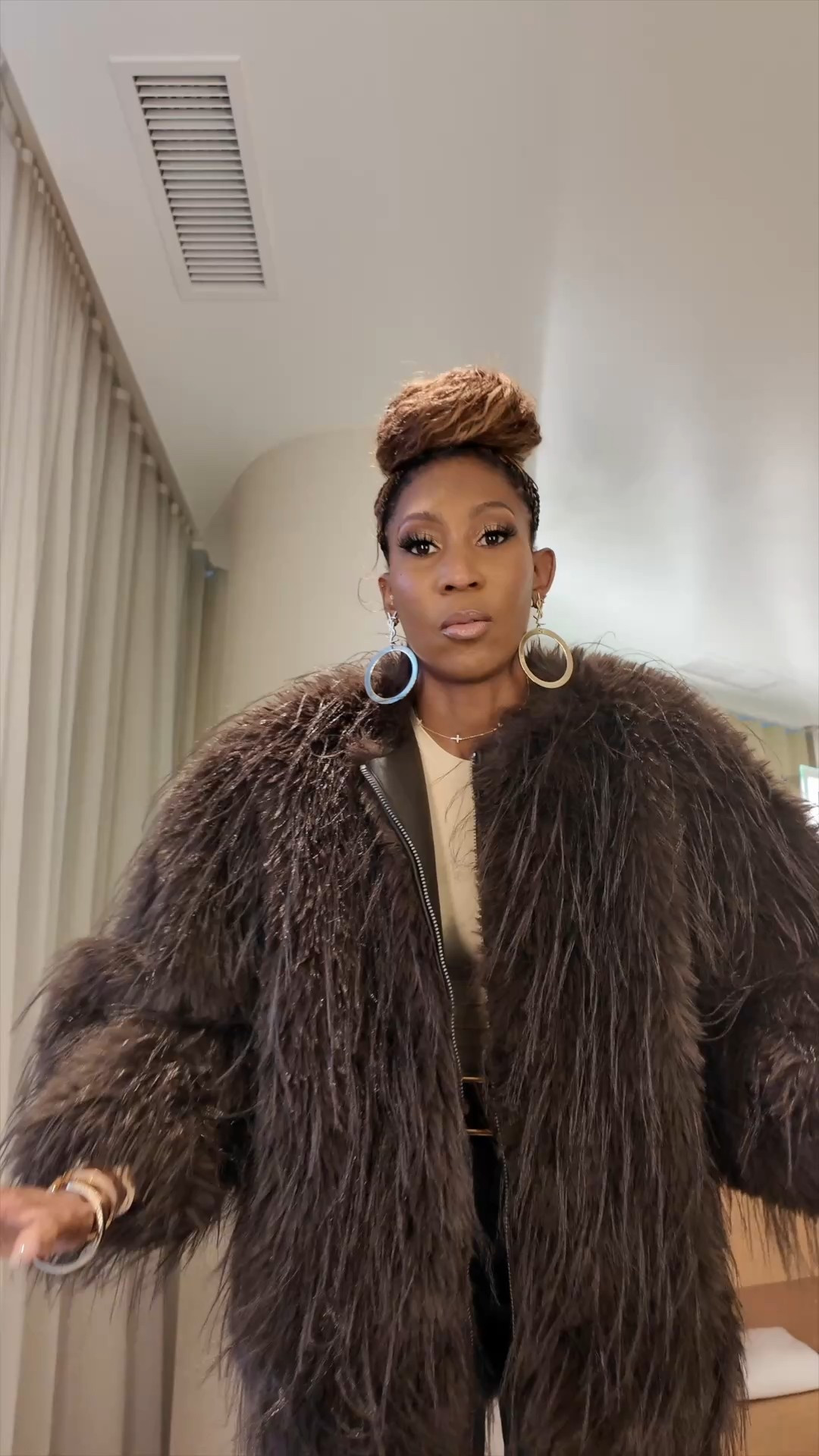Zara brown faux fur