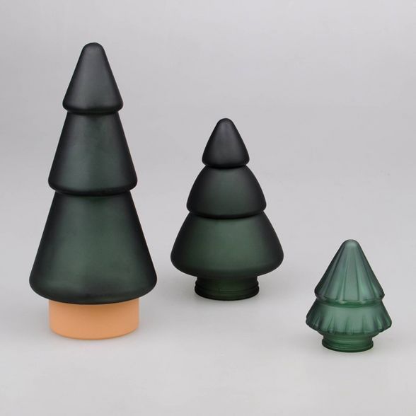 3ct Glass Trees Matte Green - Bullseye's Playground™ | Target