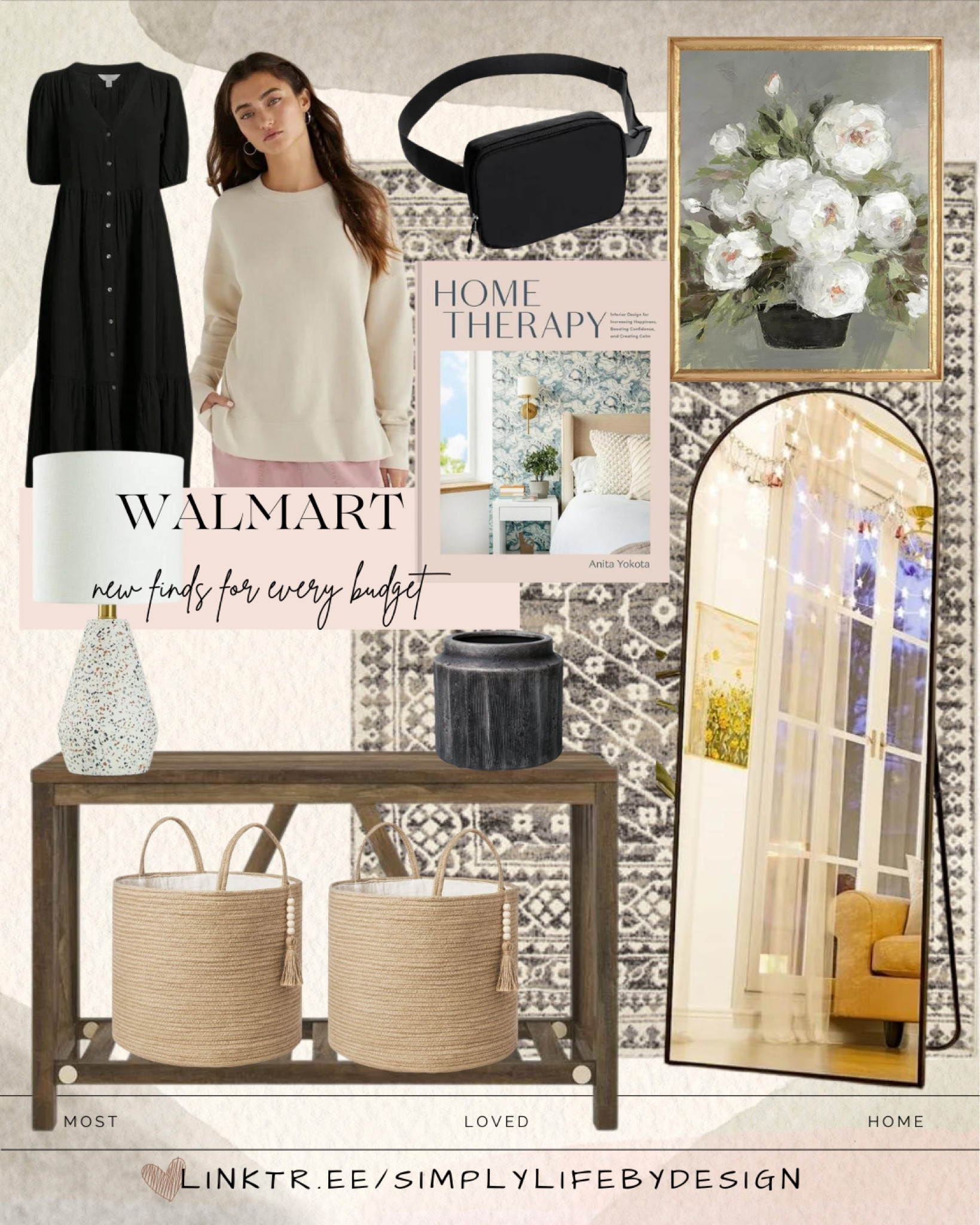 Walmart home and lifestyle! 

Soft sweater
Midi short sleeve dress
Black belt bag
My Texas house rug
Console table
Baskets
Lamp
Viral planter
Floor lamp
Art under $15
Home therapy decor book 

#LTKSpringSale #LTKsalealert #LTKstyletip