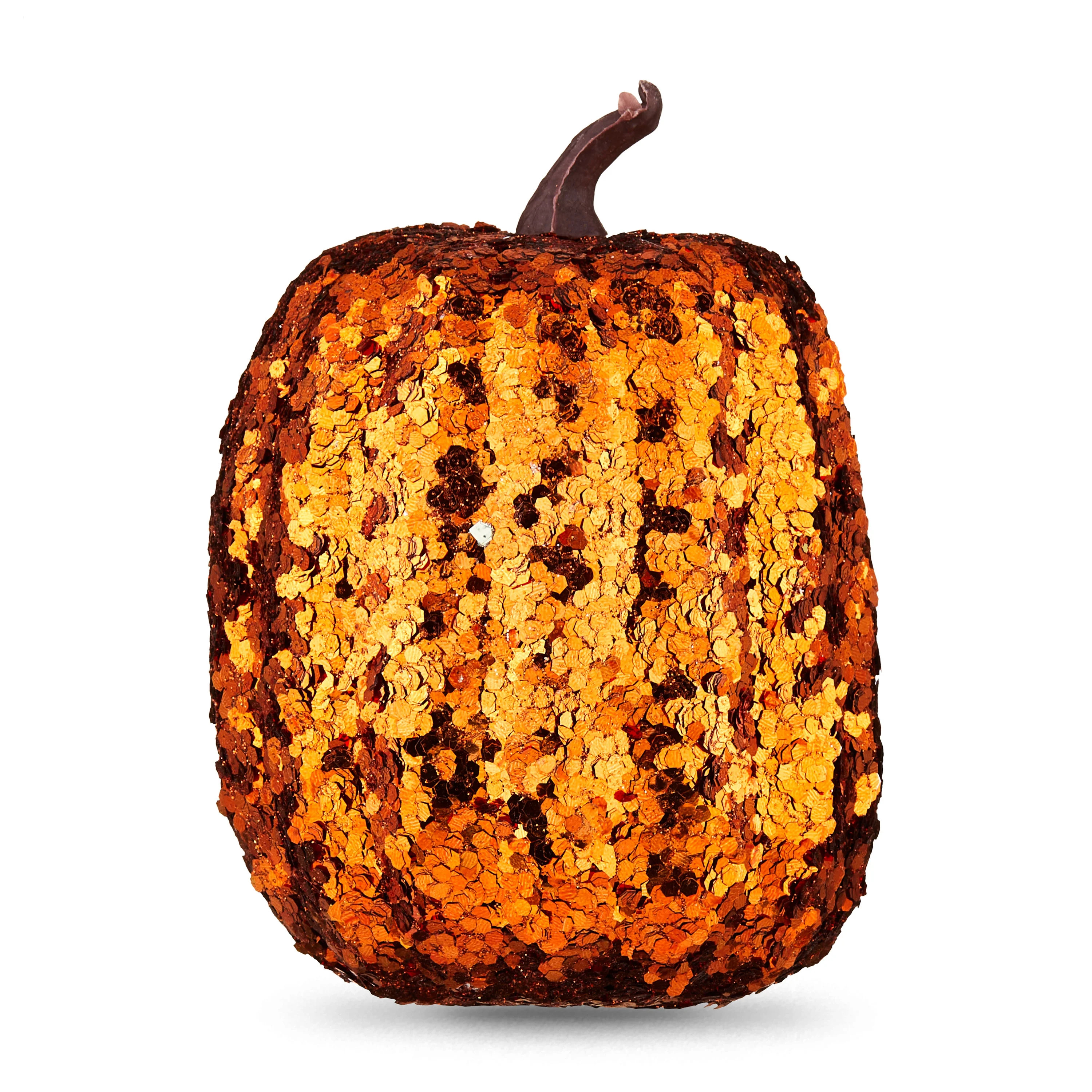 Fall, Harvest Orange Sequin Mini Foam Pumpkin, 3.5", Way To Celebrate | Walmart (US)