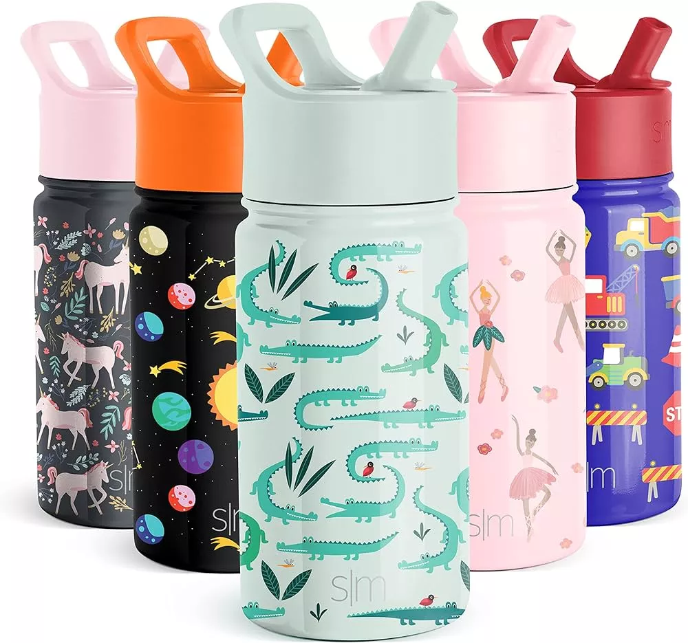  Simple Modern Kids Water Bottle with Straw Lid, Insulated  Stainless Steel Reusable Tumbler for Toddlers, Girls, Boys, Summit  Collection