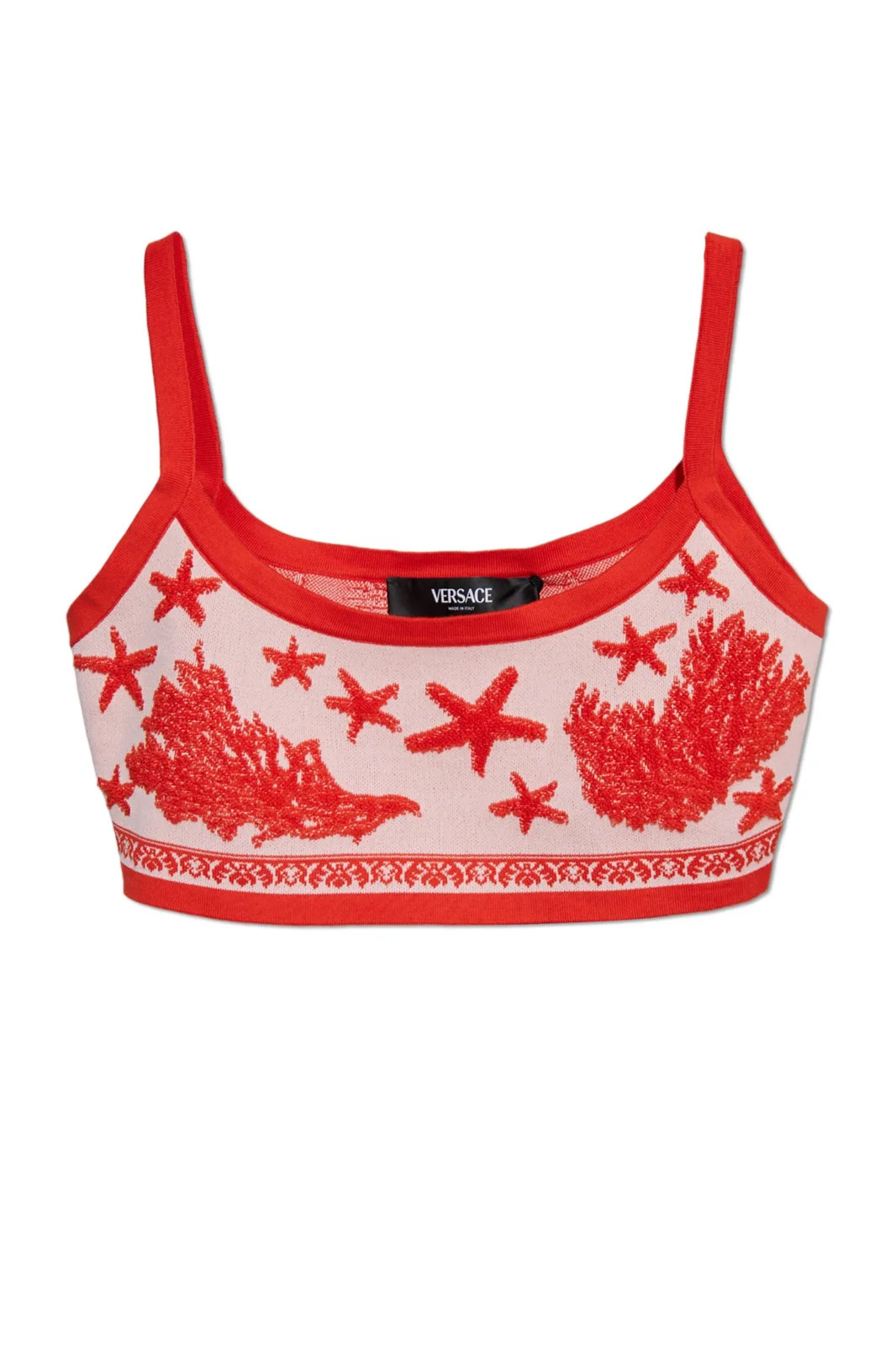 Versace Barocco Sea Sleeveless Knitted Cropped Top | Cettire Global