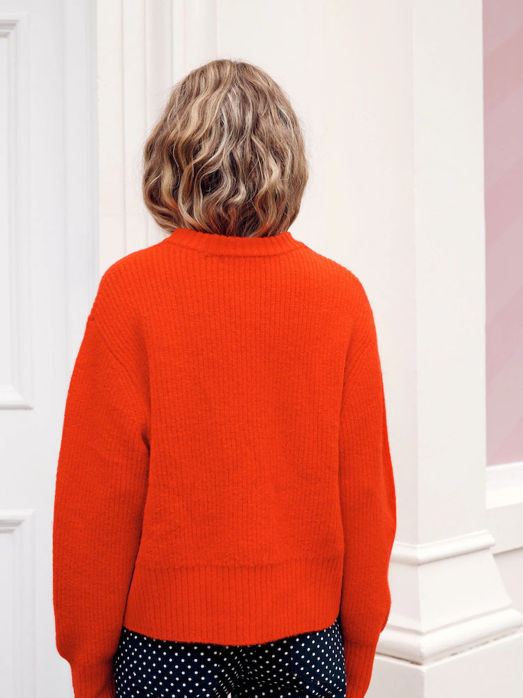 Red Scarf Layer Lace Trim Knitted Jumper | Next EU
