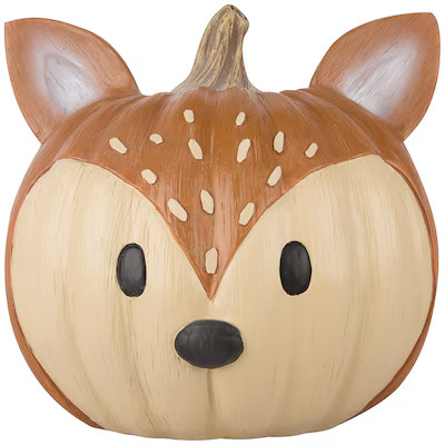 Holiday Living 9-in Harvest Deer Pumpkin Decor | Lowe's