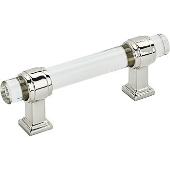 Amerock | Cabinet Pull | Clear/Polished Nickel | 3 inch (76 mm) Center to Center | Glacio | 1 Pac... | Amazon (US)