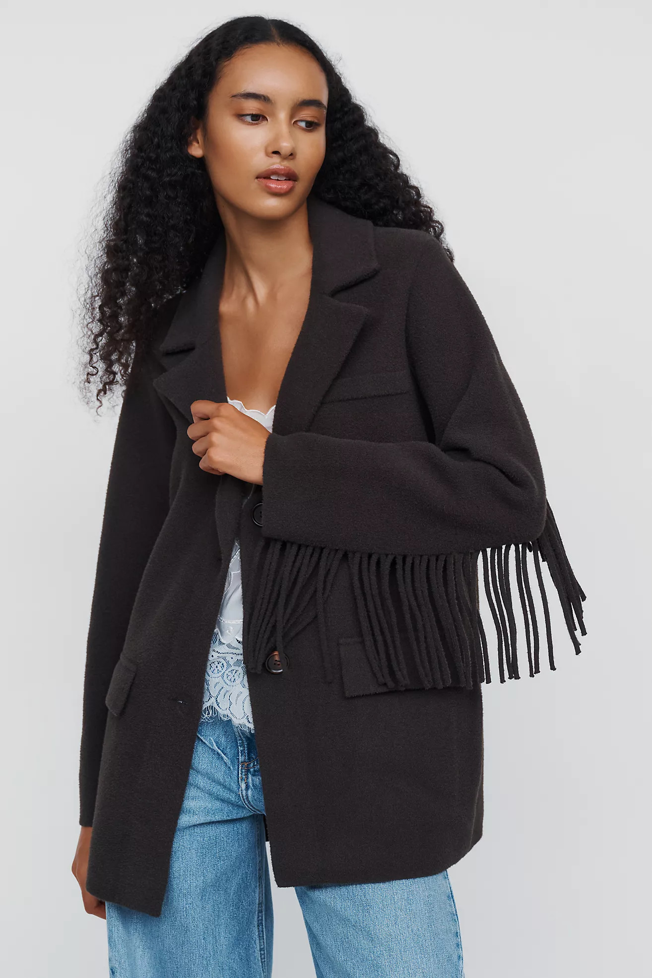 NVLT Fringe Blazer Coatigan | Anthropologie (US)