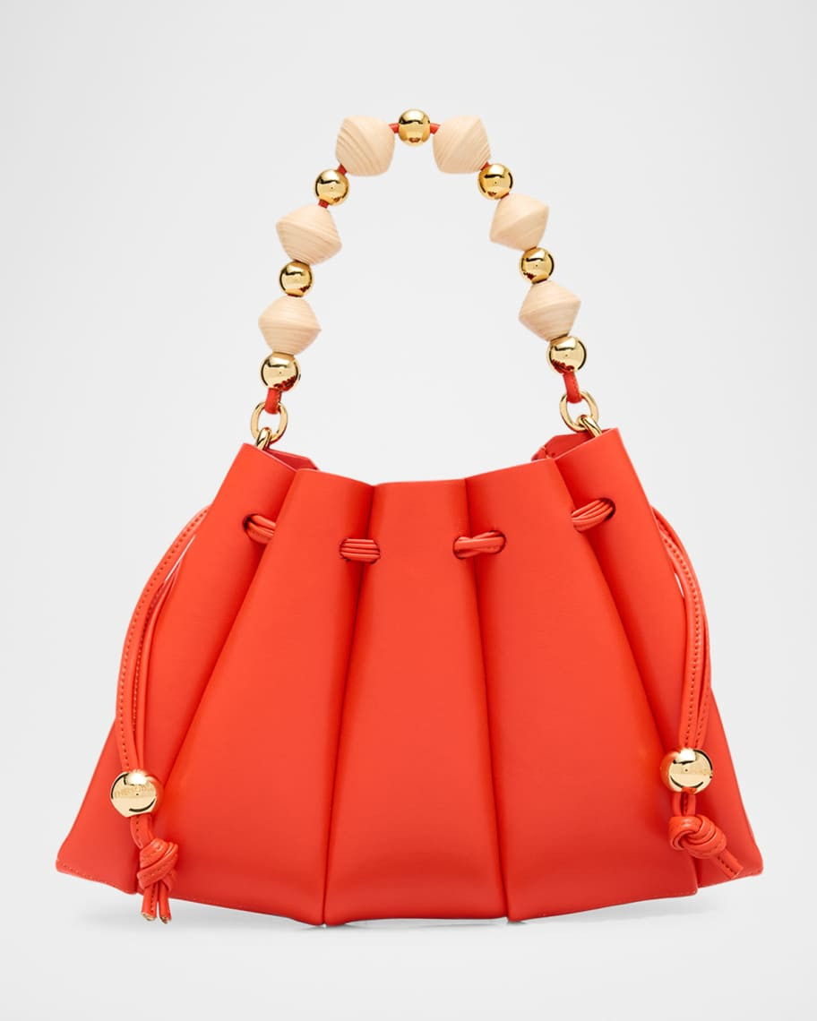 Dafne Beaded Vegan Fabric Top-Handle Bag | Neiman Marcus