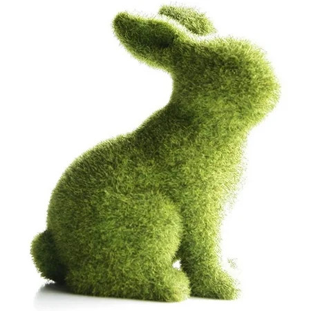 Easter Decorations Moss Bunny Adorable Artificial Flocked Rabbit Figurine Spring Festival Home Garde | Walmart (US)