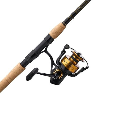 PENN 7' Spinfisher VII Spinning Fishing Rod & 4500 Reel Combo, 10-17lb Line Rating, Medium Power, IPX5 Sealing, CNC Gear Technology with Brass Main Gear, Black/Gold | Amazon (US)