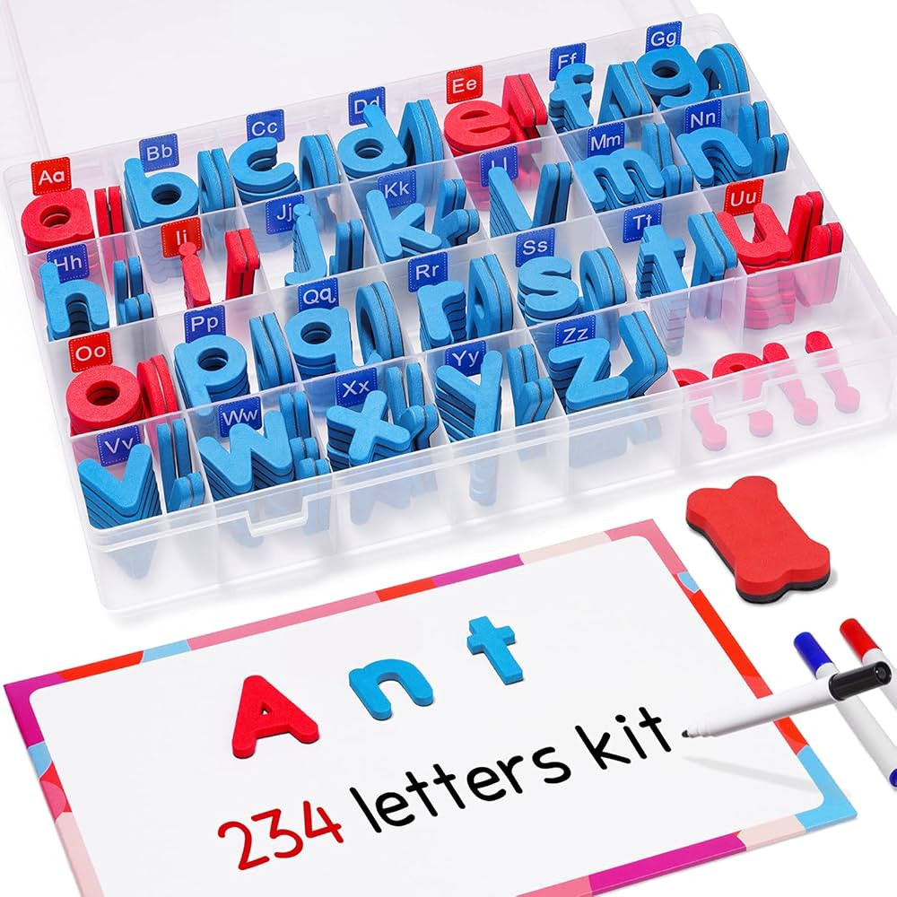 Classroom Magnetic Letters Kit 234 Pcs with Double-Side Magnet Board - Foam Alphabet Letters for ... | Amazon (US)