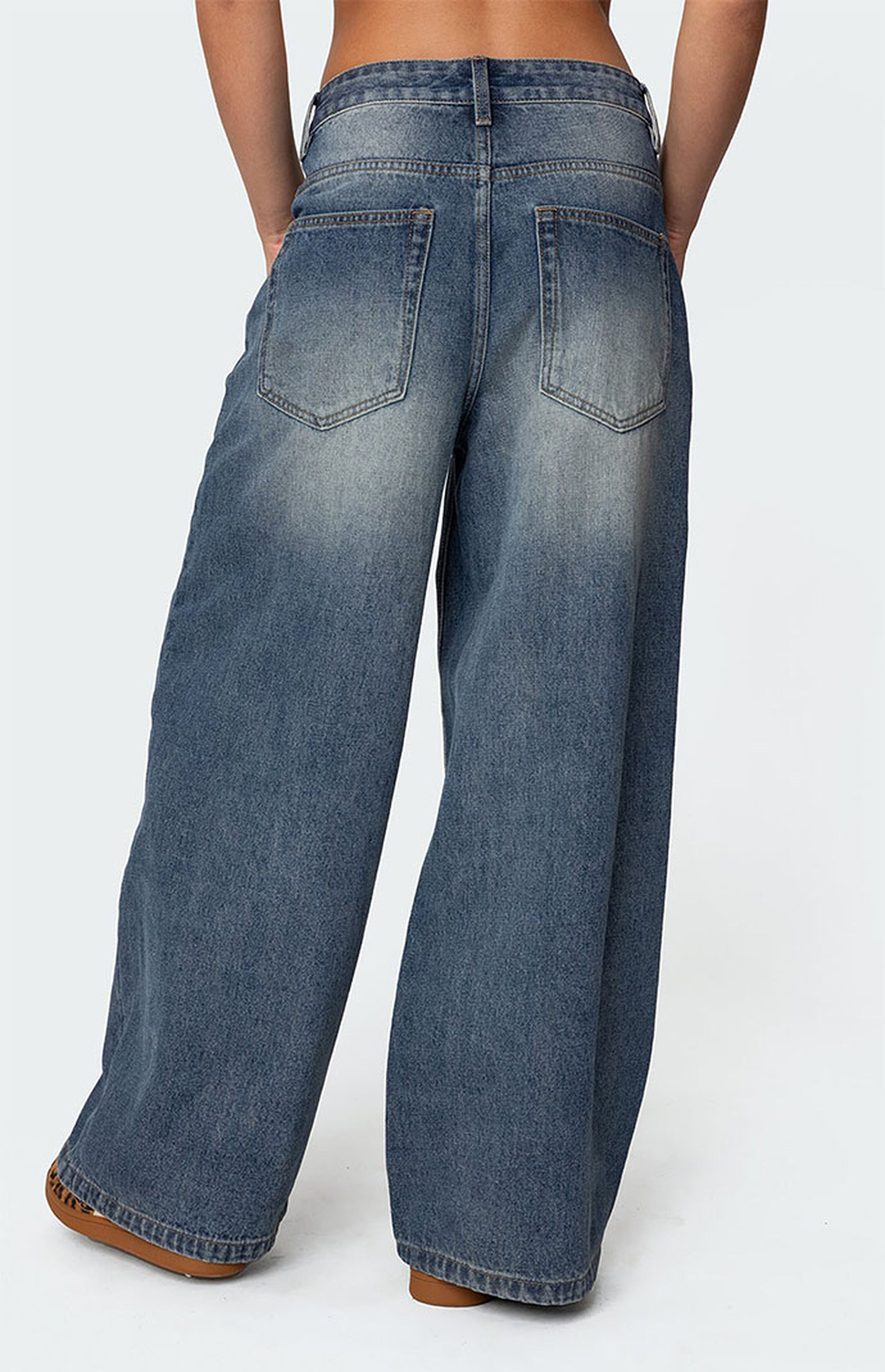 Edikted Skater Girl Washed Low Rise Jeans | PacSun | PacSun