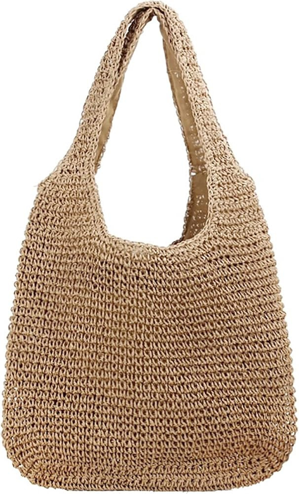 Wovanoo Hand-woven Straw Shoulder Bag Large Weaving Tote Bags Rattan Handbag for Women | Amazon (CA)