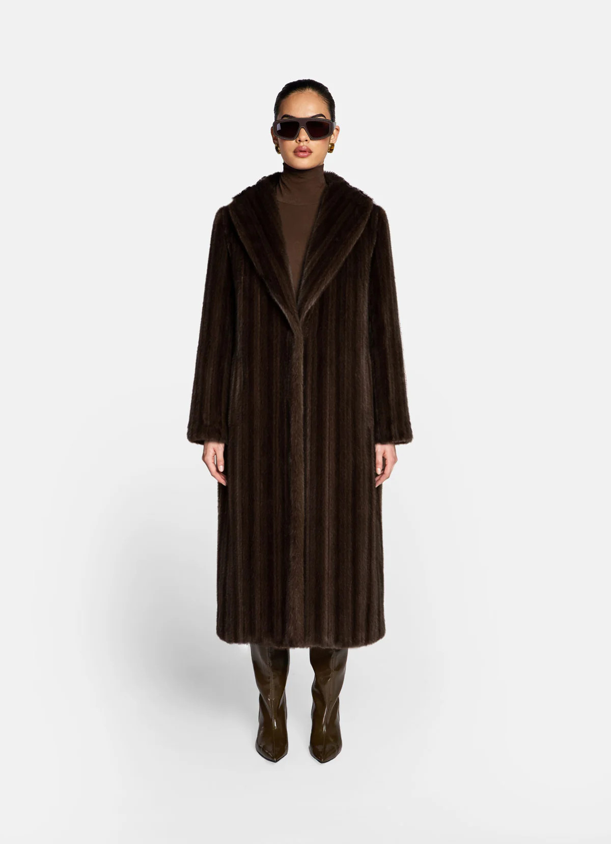 Brown Vintage Faux Fur Coat | DE SAVARY LONDON