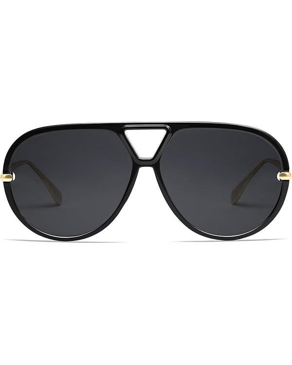 VANLINKER Oversized Trendy Polarized Aviator Sunglasses for Women Men Retro Round Sunglasses Vint... | Amazon (US)