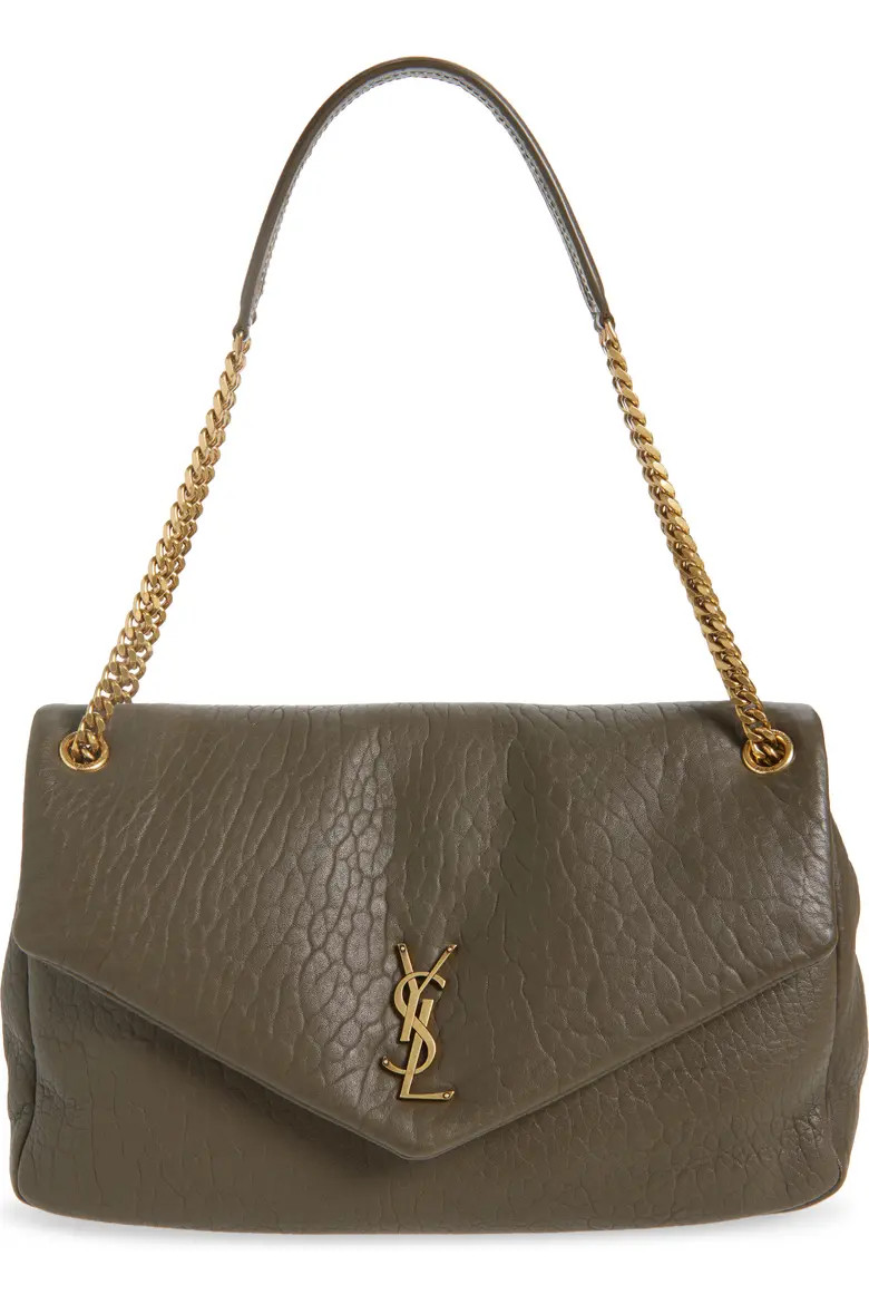 Saint Laurent Large Calypso Leather Shoulder Bag in Crema Soft at Nordstrom | Nordstrom