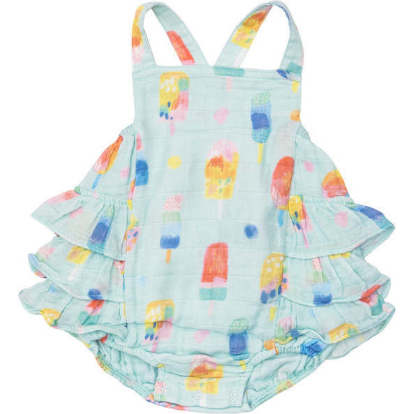 Angel Dear | Popsicles Ruffle Sunsuit | Organic Cotton (Multicolor, Size 12-18M) | Maisonette | Maisonette