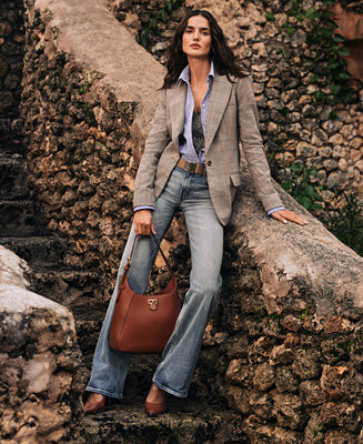 Lauren Ralph Lauren Women's Glen Plaid Cotton-Blend Twill Blazer - Macy's | Macy's