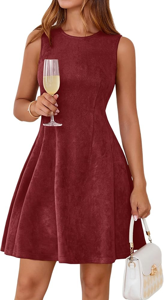 Simplee Womens Faux Suede Cocktail Dress 2026 Fall Wedding Guest Dresses | Amazon (US)