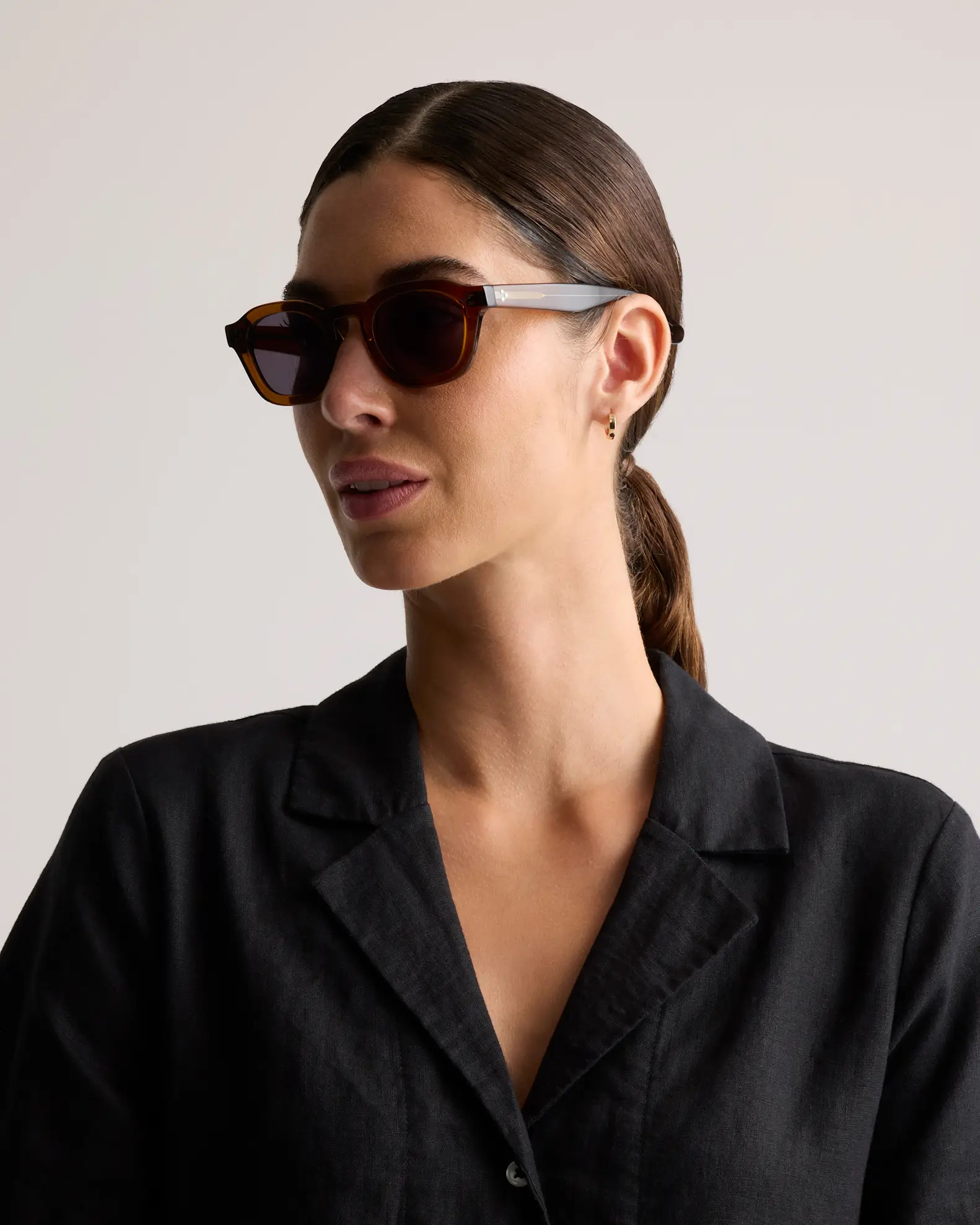 Maldives Polarized Acetate Sunglasses in Clear Spice with Grey lens | Quince