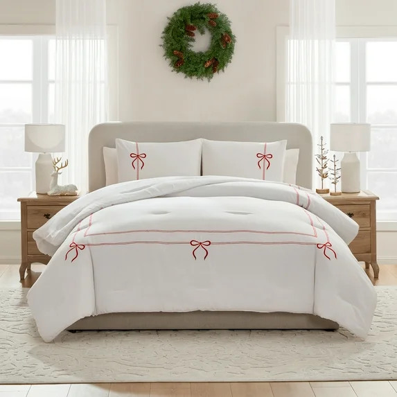 My Texas House Juliet 2-Piece Bright White Adult Comforter Set, Twin/Twin XL | Walmart (US)