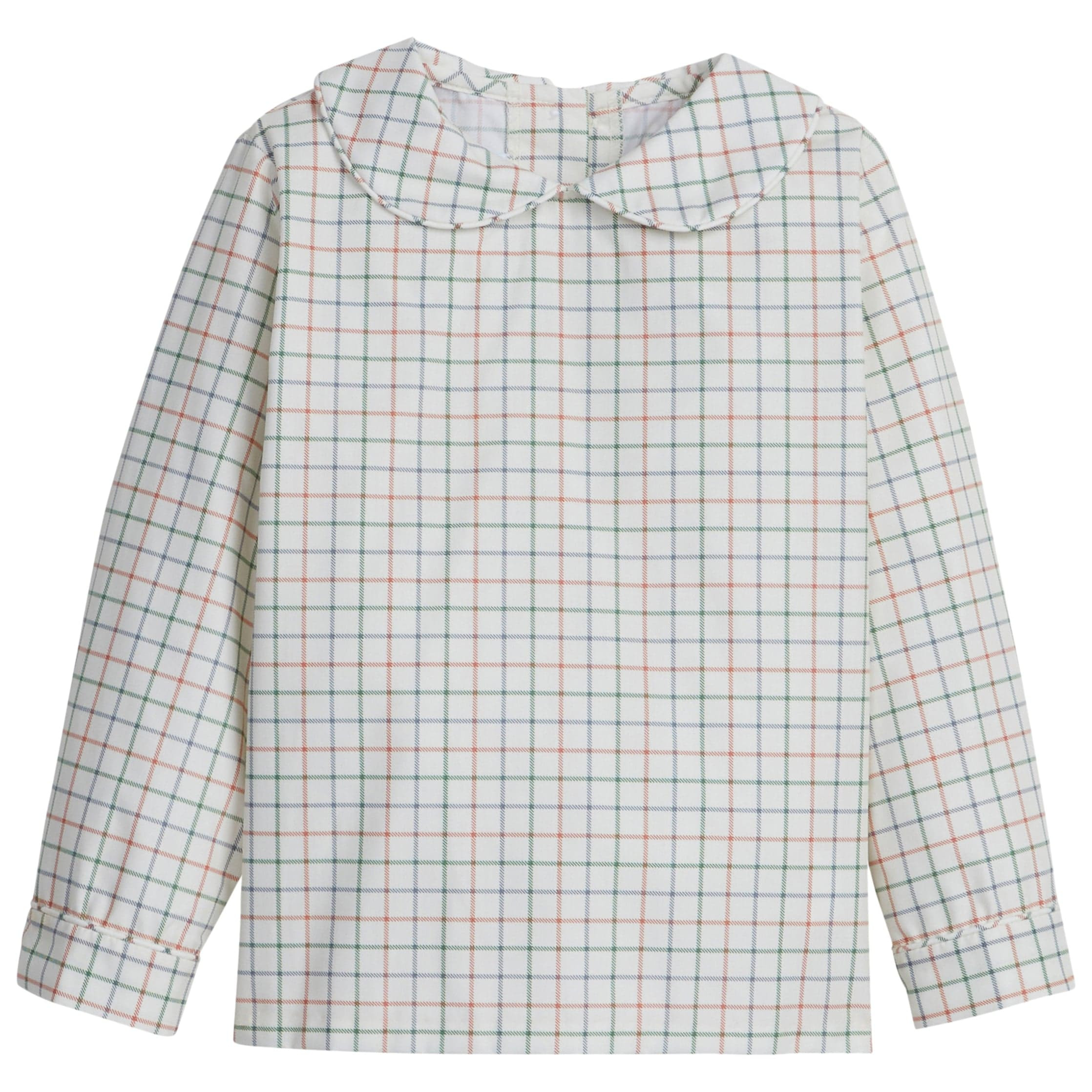 Little Boy's Hunter Tattersall Peter Pan Collar Shirt | Little English