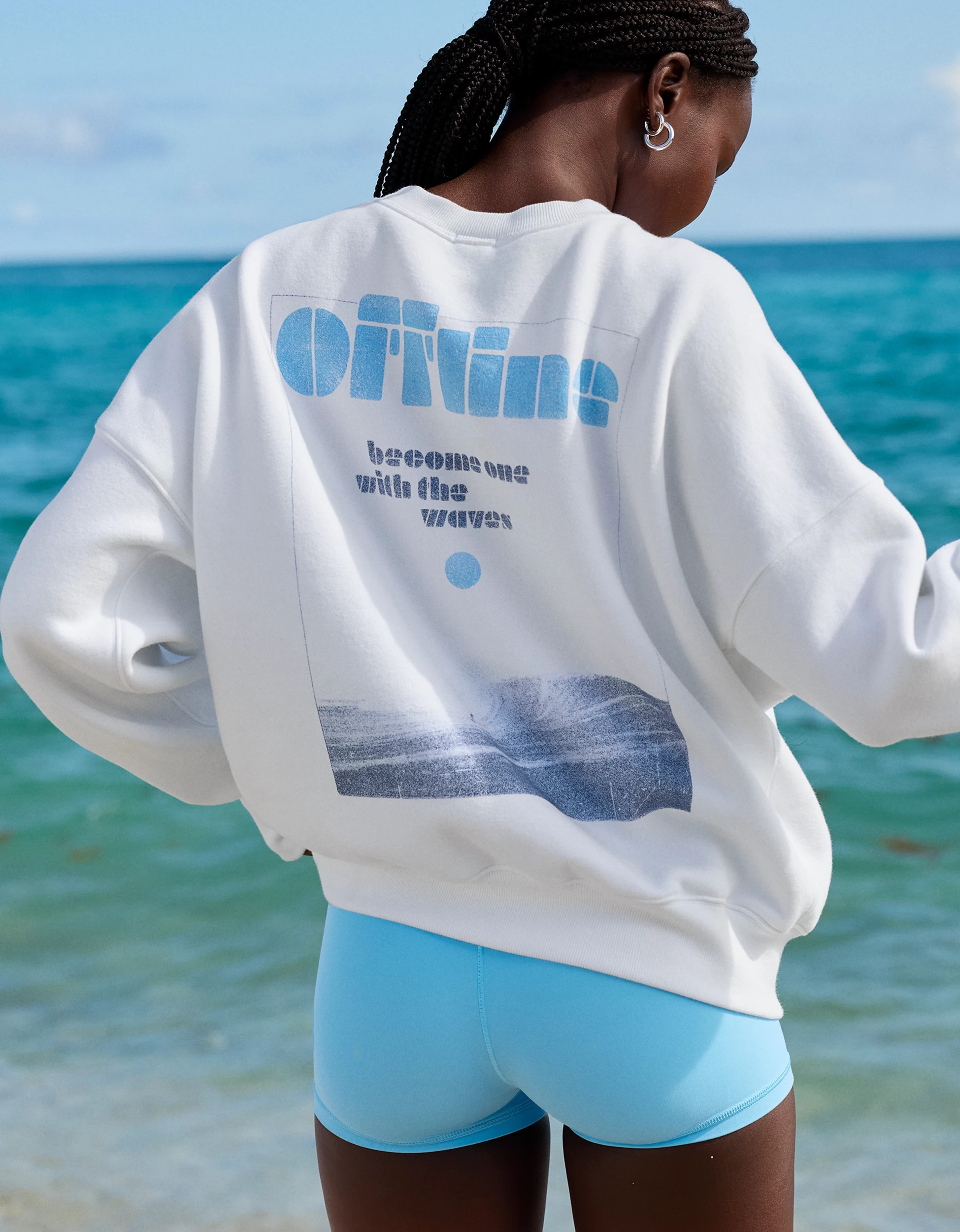 OFFLINE By Aerie Cloud Fleece Classic Crewneck Sweatshirt | Aerie