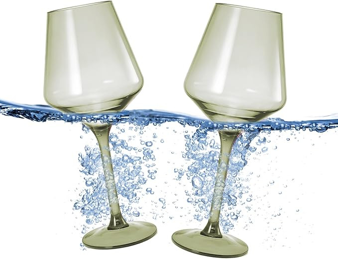 Acrylic Colored Wine Glasses | 2 Set | Shatterproof Tritan Drinkware, Unbreakable - European Desi... | Amazon (US)