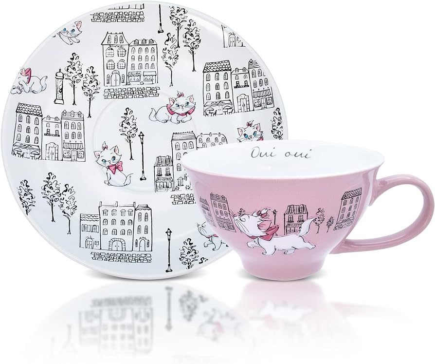 Disney The Aristocats Marie Ceramic Teacup and Saucer Set | Amazon (US)