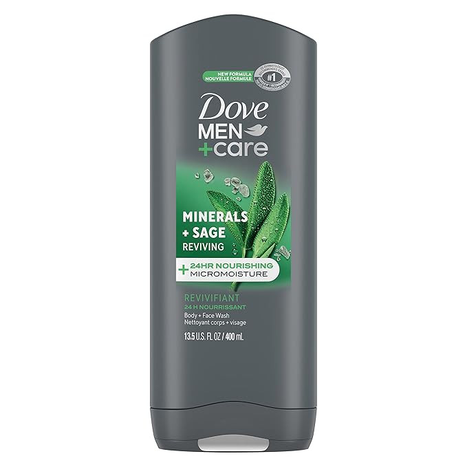 DOVE MEN + CARE Reviving Minerals & Sage Body and Face Wash with 24-Hour Nourishing Micromoisture... | Amazon (US)