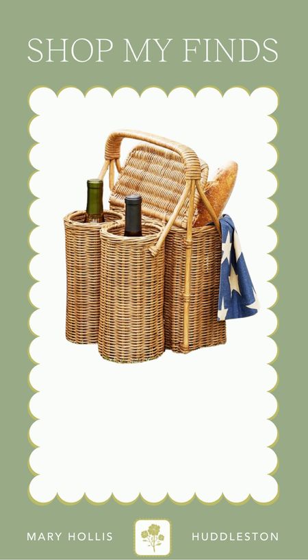 Wicker picnic basket and wine caddy- 50% off