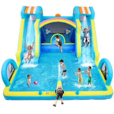 Inflatable Bounce House, Double Water Slide Bounce House, Premium Oxford Fabric Bouncy Castle with Blower for Kids, Indoor Outdoor Play Center | Target