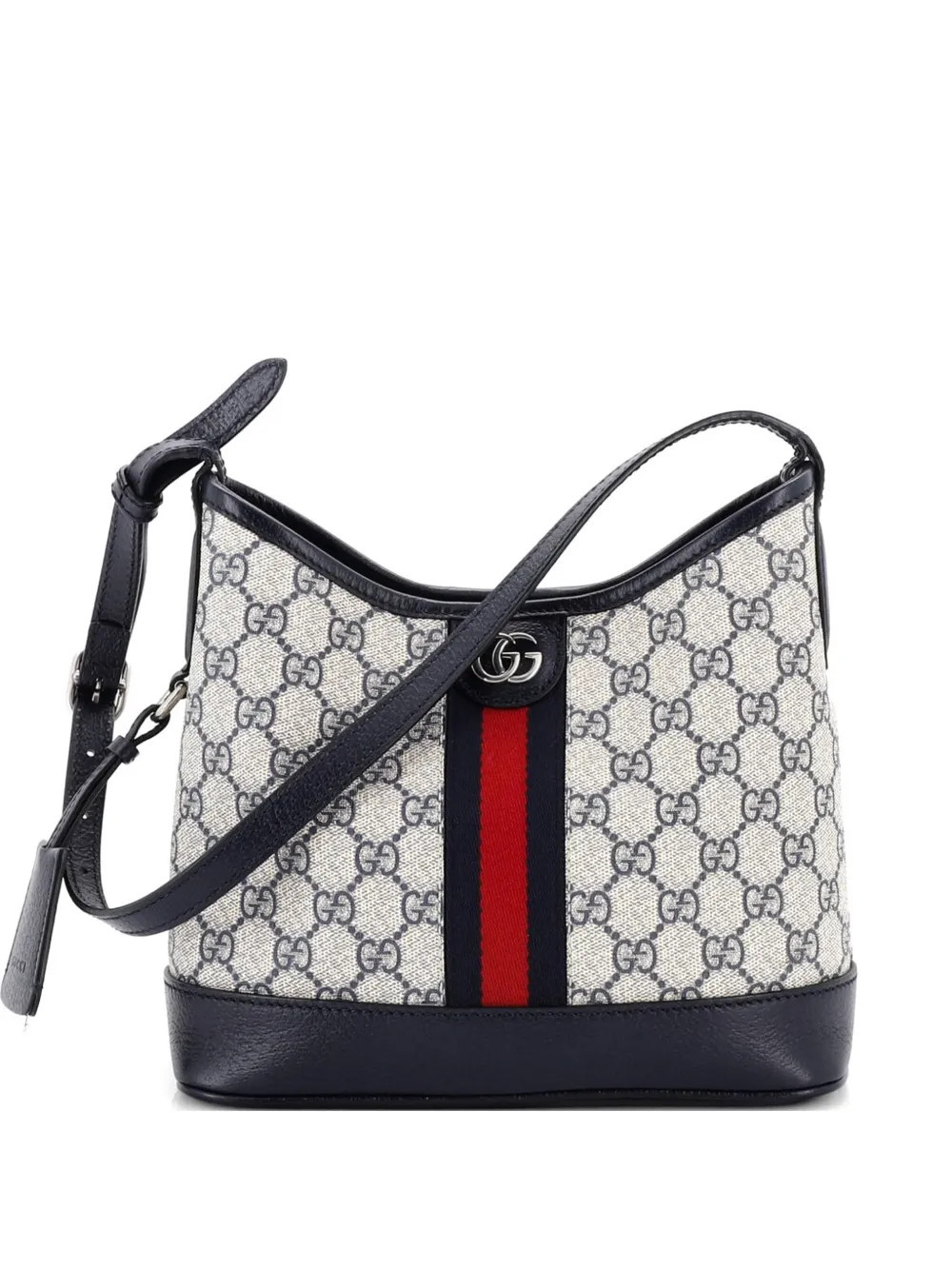 Gucci Pre-Owned Ophidia Open Bucket Bag GG Coated Canvas with Leather Small shoulder bag - Blue | Farfetch Global
