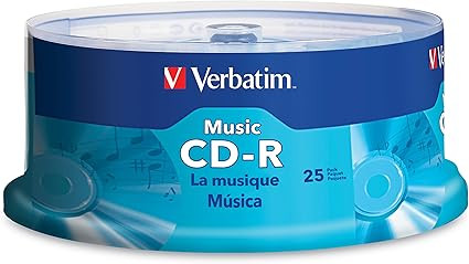 Verbatim Music CD-R 40X 80 Minute 700 MB Blank Recordable Audio Discs 25pk Spindle | Amazon (US)