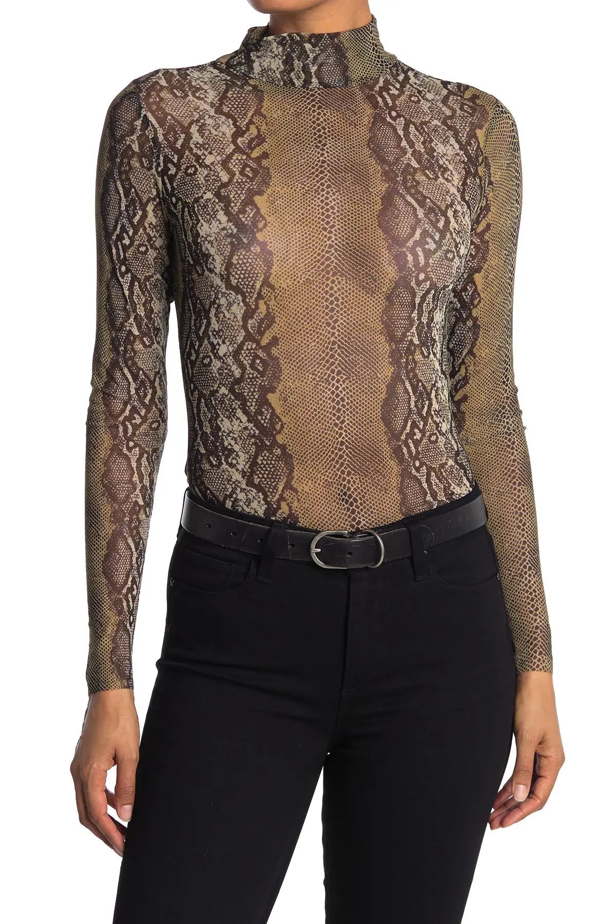 AFRM Mock Neck Long Sleeve Mesh Top at Nordstrom Rack | Nordstrom Rack