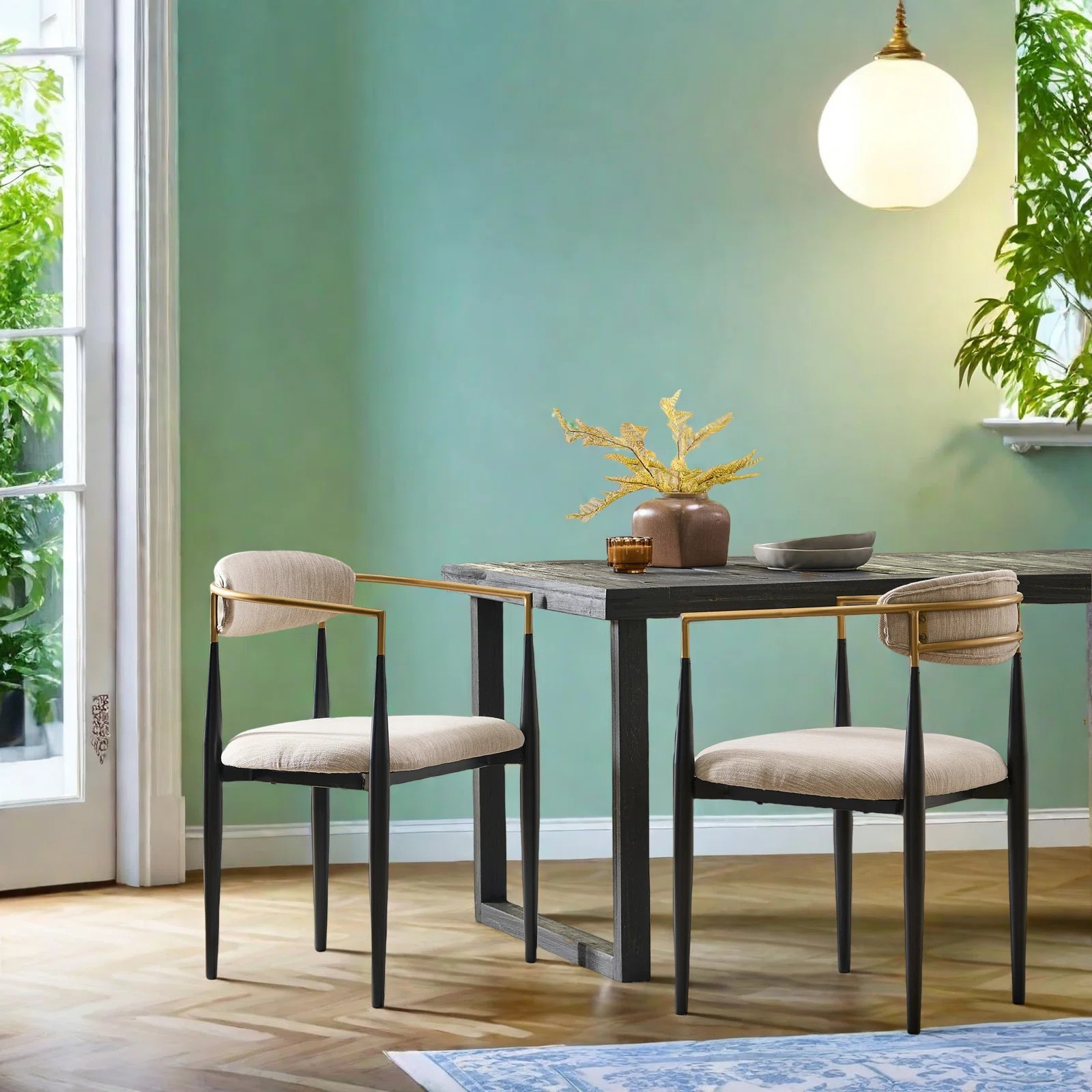 Nayalis Low Back Upholstered Dining Chairs (Set of 2) | Wayfair North America